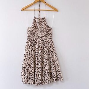 American Eagle Cheetah Print Halter Dress